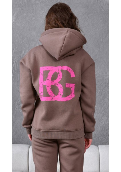 Bg Baskılı Eşofman Takımı 3 Iplik Pamuk Sportswear