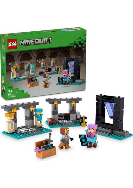 Minecraft Cephanelik 21252-7 Yaş ve Üzeri Oyunları Seven Çocuklar Için 2 Adet Minecraft Figürü Içeren Yaratıcı Oyuncak Yapım Seti (203 Parça)