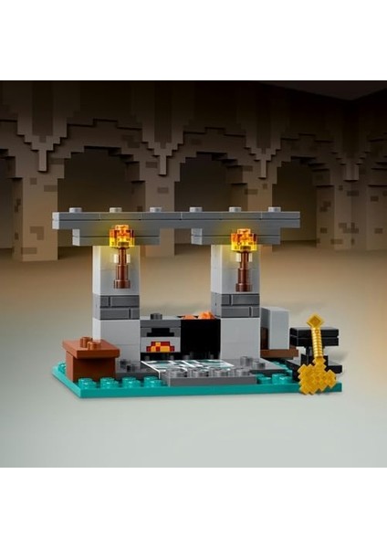 Minecraft Cephanelik 21252-7 Yaş ve Üzeri Oyunları Seven Çocuklar Için 2 Adet Minecraft Figürü Içeren Yaratıcı Oyuncak Yapım Seti (203 Parça) fiyatları