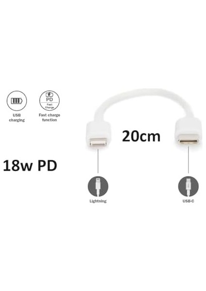 Type-C To Pd 18W Hızlı Powerbank Şarj ve Kablosu - Beyaz 20CM C-454 (Type-C To ) fiyatları