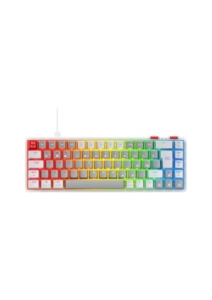 Yoru Mını Gri/beyaz Type-C Bağlantılı Outemu Red Swich Q Mekanik Gaming Oyuncu Klavye modelleri