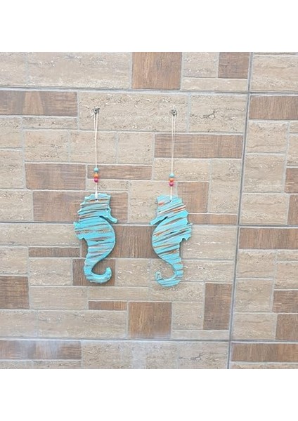 Denizatı Duvar Süsü, Ahşap El Yapımı, Renkli Boncuklu, 2&apos;li Set modelleri