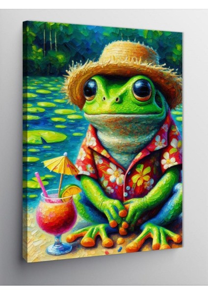 Kanvas Tablo Hawaii Kurbağası 70 x 100 CNVSDKEY-125995-70-100