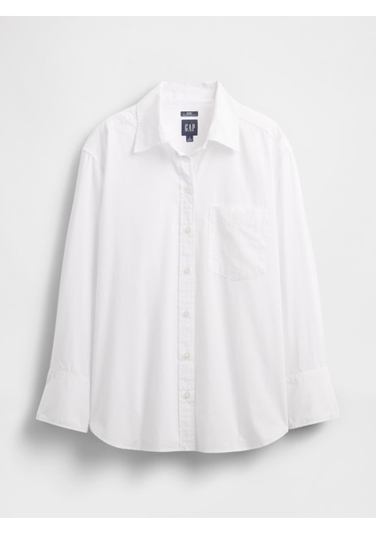Kadın Beyaz Organik Pamuk Poplin Big Gömlek fiyatları