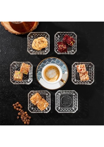 Eylül 6&apos;lı Kahve Yanı Sunumluk Cam Kase Seti Mini Ikramlık Şekerlik, Reçellik, Sosluk Kase fiyatları