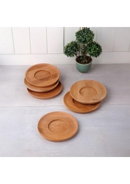Bambu Yuvarlak Çay Tabağı Altlığı 6 &apos;lı Set, Dekoratif Bambu Altlık fiyatları