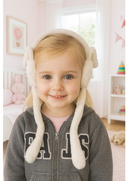 Kız Çocuk Hareketli Peluş Kulaklık Kışlık Kulaklar Havaya Kalkıyor Basınca