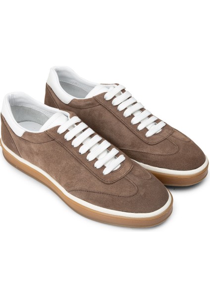 Erkek Hakiki Süet Vizon Renk Sneakers - 01997MVZNC01 fırsatları
