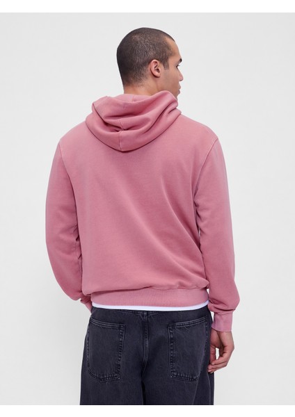 Erkek Açık Pembe Vintagesoft Arch Gap Logo Sweatshirt