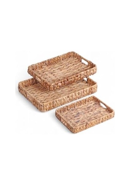 3&apos;lü El Yapımı ve Dikdörtgen Hasır Tepsi Seti, 3&apos;lü Hasır Dikdörtgen Tepsi Seti, 3 Boy Hasır Tepsi (41 * 33 * 6cm-37 * 29 * 5cm-33 * 24 * 5cm) fiyatları
