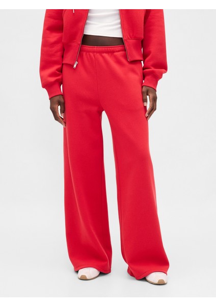 Kadın Kırmızı Vintagesoft Baggy Wide-Leg Eşofman Altı