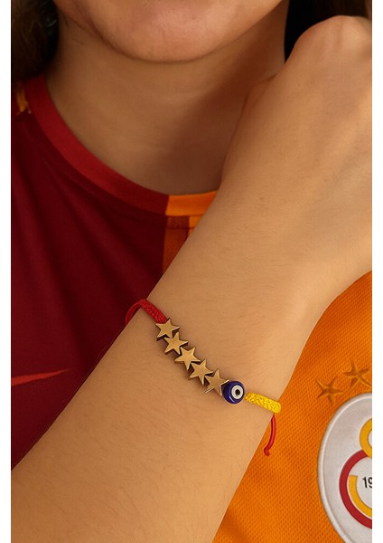 Galatasaray 5.yıldız Nazar Detaylı Taraftar Hematit Doğal Taş Bileklik - El Yapımı Ayarlanabilir fırsatları