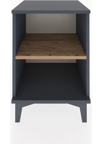 Hyperion Komodin Tek Raflı 44X44X64 Antrasit-Çam