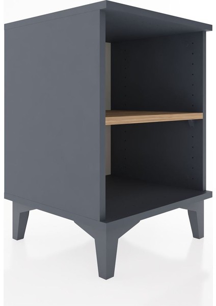 Hyperion Komodin Tek Raflı 44X44X64 Antrasit-Çam fırsatları