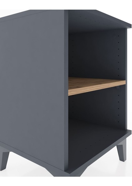 Hyperion Komodin Tek Raflı 44X44X64 Antrasit-Çam indirimleri