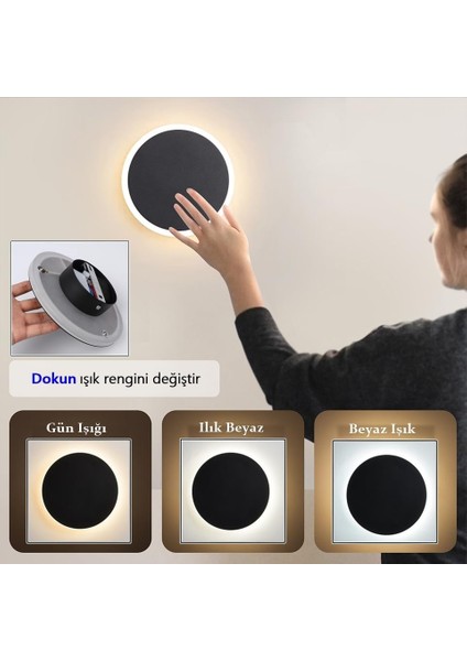 Geldi Dekoratif LED Işık Dokunmatik Renk Geçişli Duvar Aydınlatma 6W 14CM Luna Hero LED Üç Renk Işık fiyatları