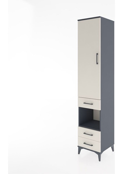 Hyperion Dolap 3 Raflı 3 Çekmeceli Tek Askılı 44X44X221 Antrasit-Aytaşı modelleri