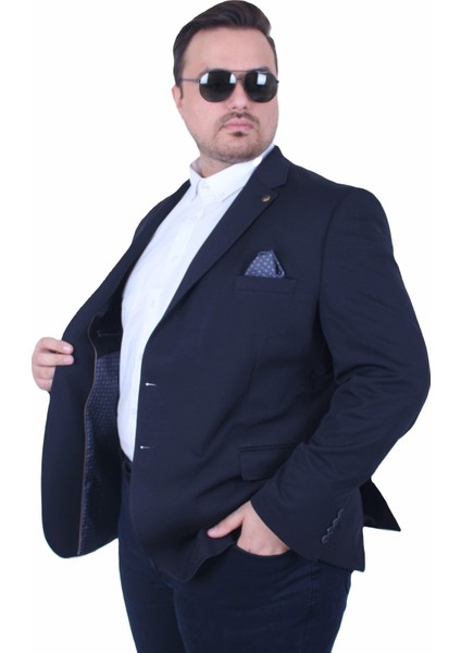 Mocgrande Erkek Büyük Beden 4 Drop Blazer Zaha Ceket 500603 Lacıvert fiyatları