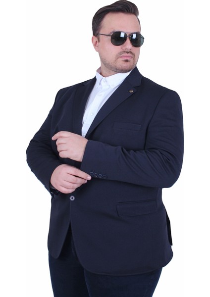 Mocgrande Erkek Büyük Beden 4 Drop Blazer Zaha Ceket 500603 Lacıvert modelleri