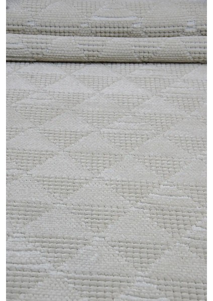 Jaen Modern Krem Yıkanabilir Polyester,pamuk Makine Halısı fırsatları