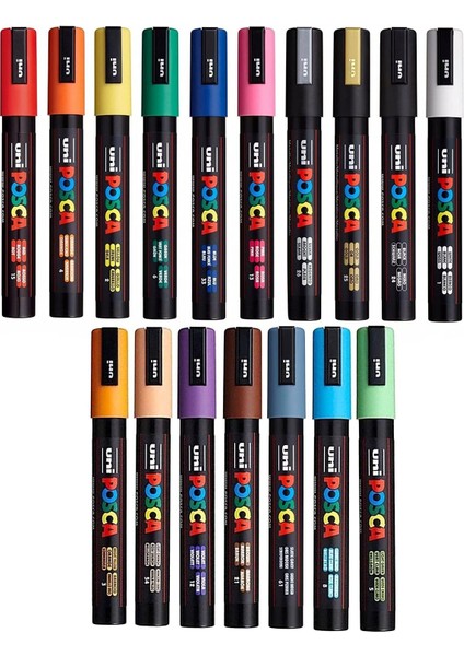 Pc-5m – 17 Adet – Su Bazlı Pigment Mürekkep Marker – Uç 2,5 mm