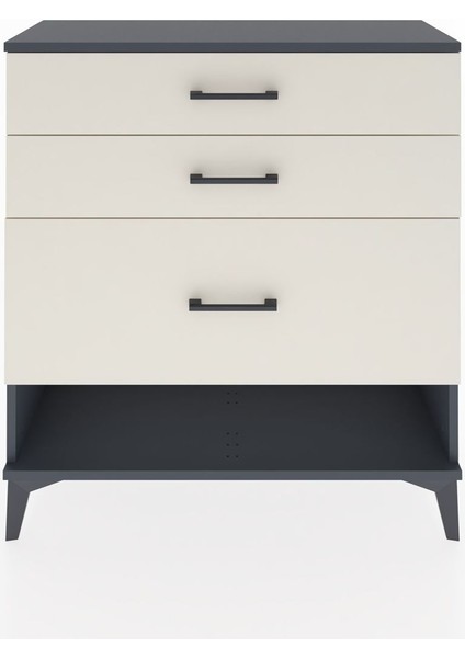 Arges Şifonyer 3 Çekmeceli 88X30X96 Antrasit-Aytaşı