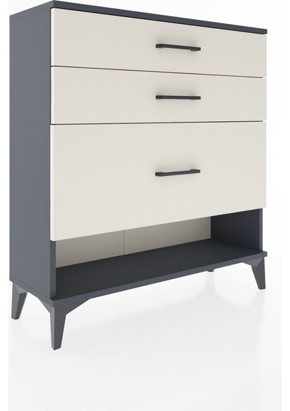 Arges Şifonyer 3 Çekmeceli 88X30X96 Antrasit-Aytaşı fiyatları