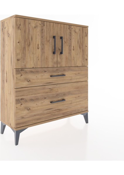 Arges Şifonyer 2 Raflı 2 Çekmeceli 2 Kapaklı 88X30X106 Çam-Çam fiyatları