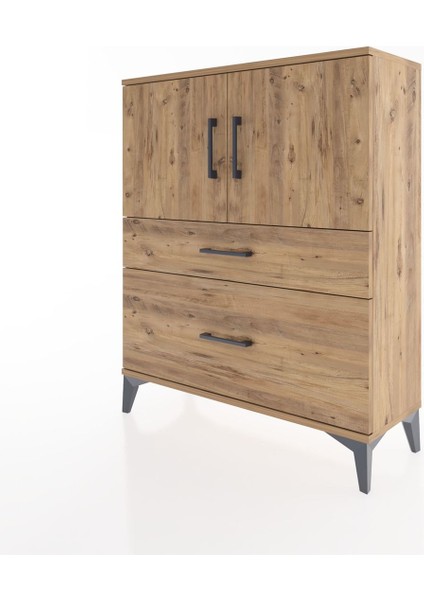 Arges Şifonyer 2 Raflı 2 Çekmeceli 2 Kapaklı 88X30X106 Çam-Çam modelleri