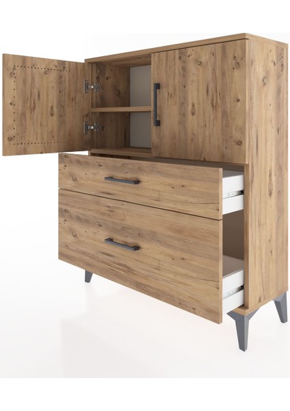 Arges Şifonyer 2 Raflı 2 Çekmeceli 2 Kapaklı 88X30X106 Çam-Çam fırsatları