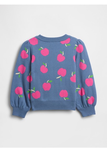 Kız Bebek Mavi Puff-Sleeve Kazak fiyatları