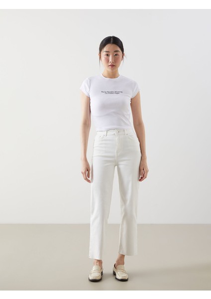 Yeni Sezon Bisiklet Yaka Slogan Baskılı Kadın Body modelleri