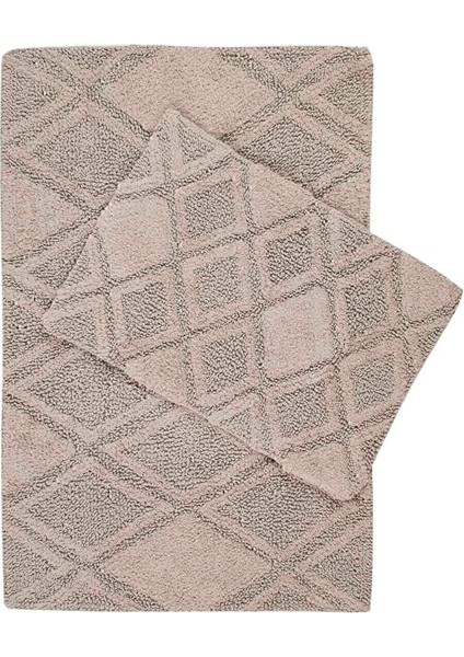 Maxi %100 Pamuk Banyo Paspası 2'li Açık Gri 40X60 60X90