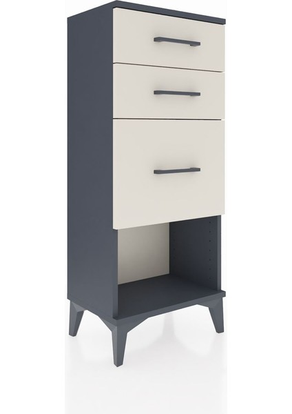 Arges Komodin 3 Çekmeceli 44X30X106 Antrasit-Aytaşı fiyatları