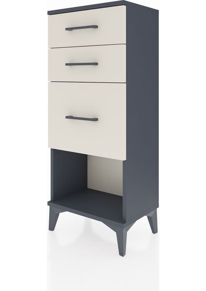 Arges Komodin 3 Çekmeceli 44X30X106 Antrasit-Aytaşı modelleri