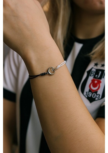 Beşiktaş Ay Yıldız Figürlü Taraftar Makrome Bileklik – El Yapımı Ayarlanabilir modelleri