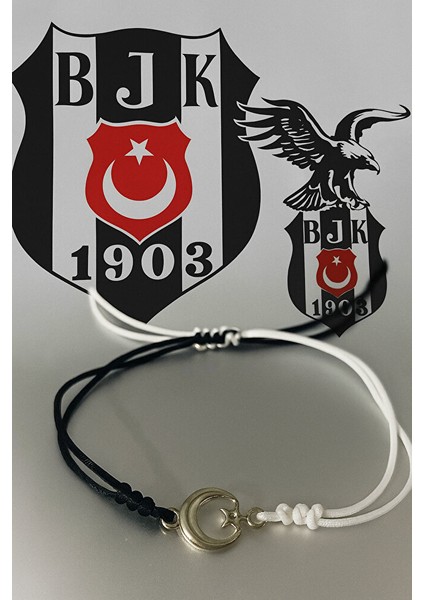 Beşiktaş Ay Yıldız Figürlü Taraftar Makrome Bileklik – El Yapımı Ayarlanabilir indirimleri