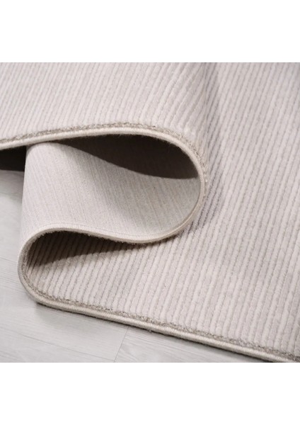 Burano Çizgili Bej Akrilik Makine Halısı fırsatları