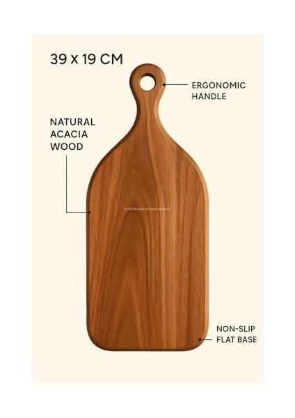 Modern Akasya Ağacı Kesme Tahtası 39X19 cm Ergonomik Asılabilir Saplı Ahşap Bıçak Dostu Dayanıklı Servis Sunum Tahtası Mutfak Için Şık Tasarım fiyatları