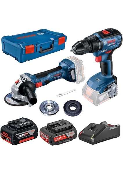 Bosch Gws 180-LI + Gsr 18V-50 Akülü Taşlama ve Vidalama Matkap Seti