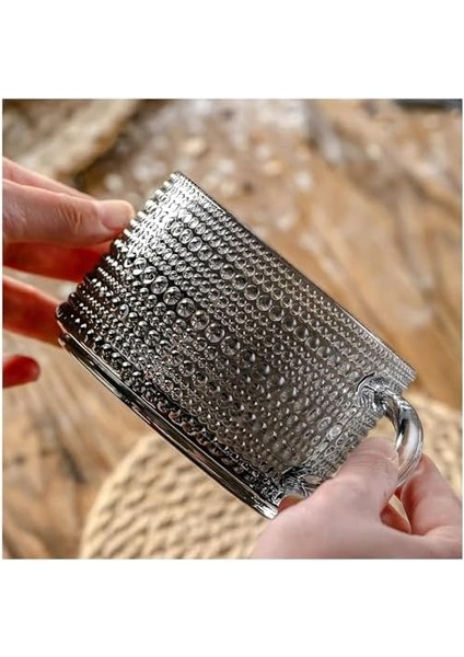 Adet Boncuk Desenli Kulplu Kase - Şeffaf Cam, ve Soğuk Kullanım Için Büyük Kase, Meyve, Yoğurt, Yulaf, Çay ve Tatlı Için Çok Amaçlı, Füme fiyatları