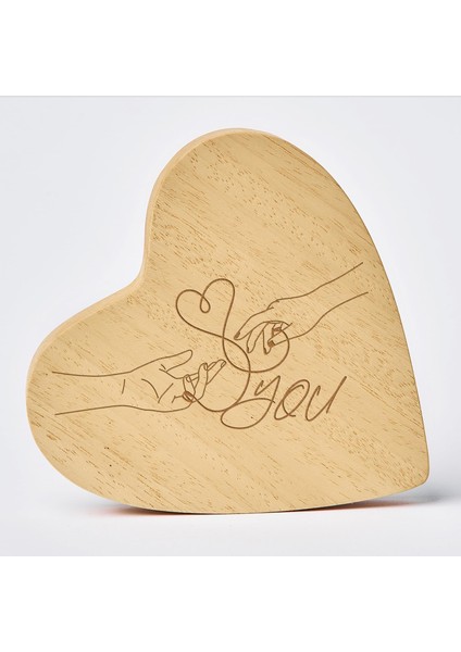 Eller Ahşap Dekoratif Kalp