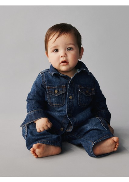 Bebek Lacivert Denim Outfit Set fiyatları