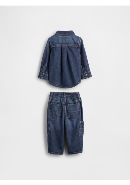 Bebek Lacivert Denim Outfit Set modelleri