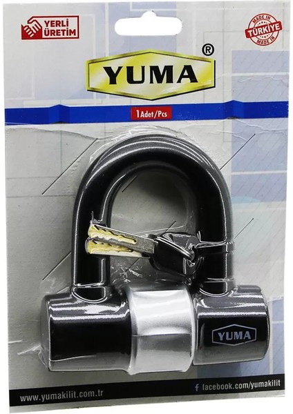 Çok Amaçlı Çelik - U Bar - Kelepçe Disk Anahtarlı Asma Kilit (4172)