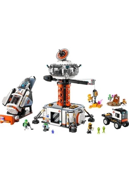 City Uzay Üssü ve Roket Fırlatma Rampası 60434-8 Yaş ve Üstü Kız ve Erkek Çocukları Için Uzay Gemisi, 6 Minifigür, ve 2 Uzaylı Figürü Içeren Oyuncak Seti, Doğum Günü Hediyesi (1422 Parça) modelleri