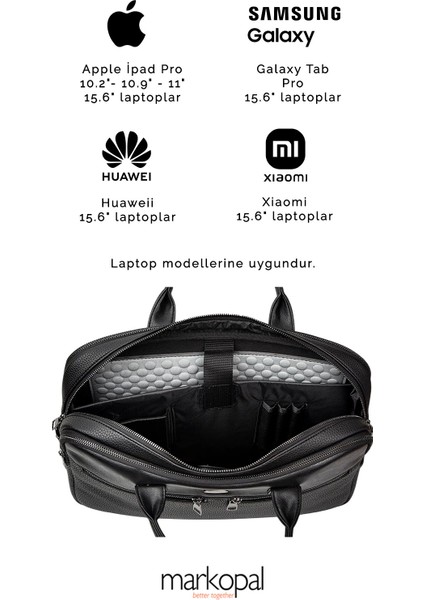 Unisex Evrak & Laptop Çantası, Omuz Askılı, Su Geçirmez Siyah modelleri