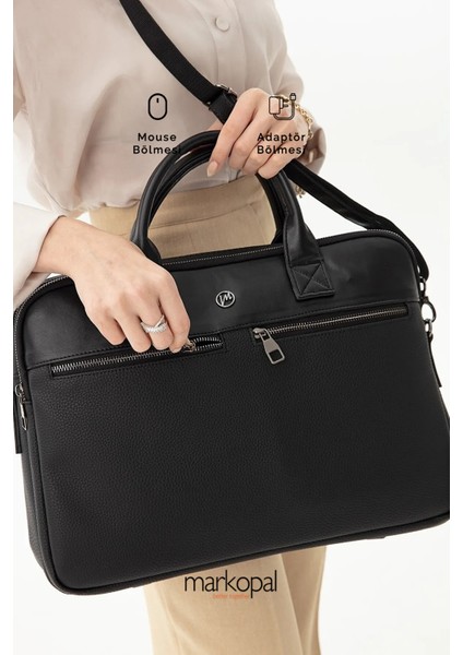 Unisex Evrak & Laptop Çantası, Omuz Askılı, Su Geçirmez Siyah fırsatları