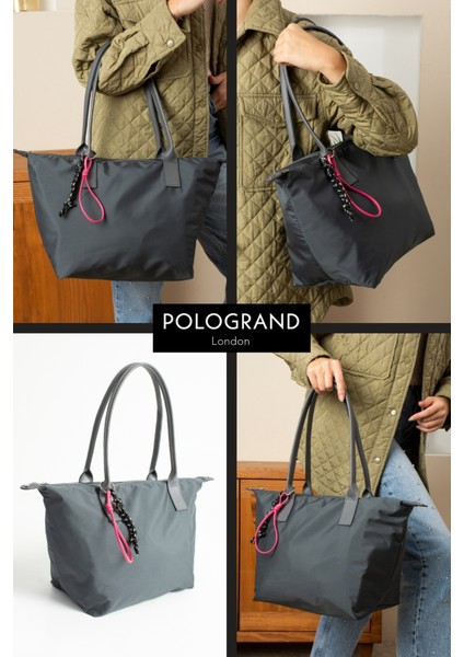 Orijinal Geniş Hacimli Su Geçirmez Paraşüt Kumaş Shopper Trend ve Şık Büyük Boy Omuz ve Kol Çantası fiyatları