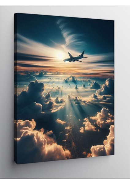 Kanvas Tablo Uçak ve Bulutlar 70 x 100 CNVSDKEY-115963-70-100